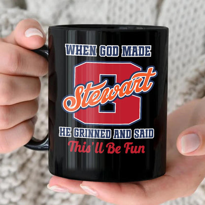 When God Made Your Name Personalized Baseball Mug STEWART 13K1 MG07