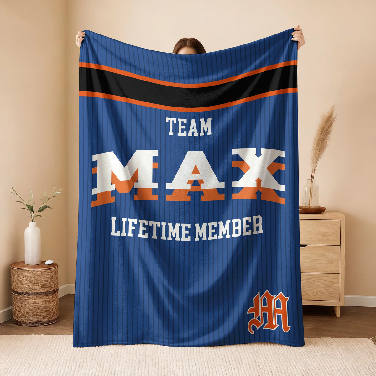 Team Your Name Lifetime Member Basketball Fleece Blanket MAX 13K1 BK47