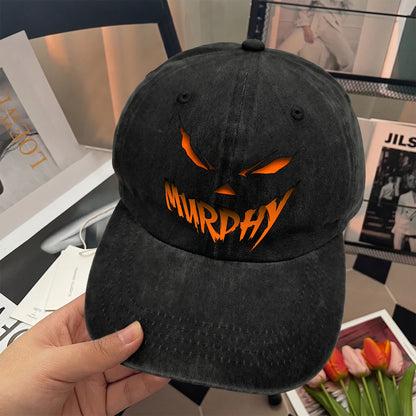 Your Name Jack O' Lantern Halloween Washed Cap MURPHY 13K1 C100PF
