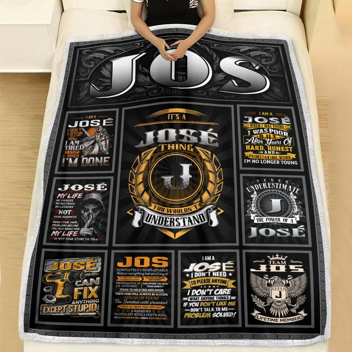 JOSÉ Personalized Blanket | Custom Name Cozy Throw Gift 13K3-BK2
