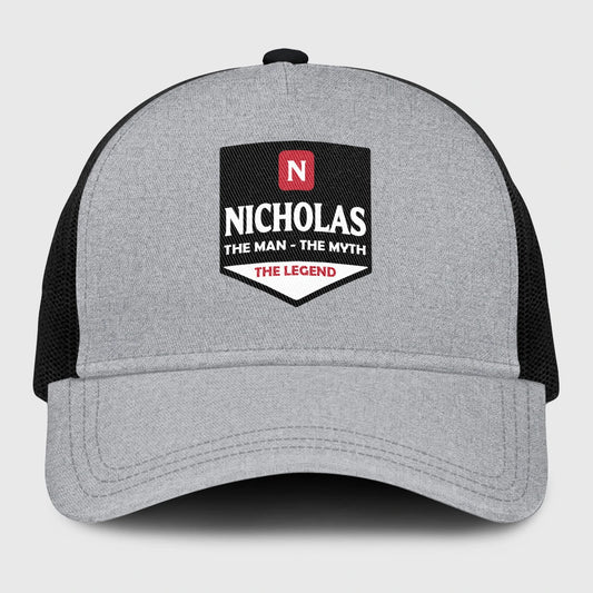 The Man The Myth The Legend Gray Mesh Cap NICHOLAS 13K1 C189PF