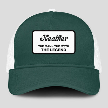 The Man The Myth The Legend Green And White Mesh Cap HEATHER 13K1 C198PF