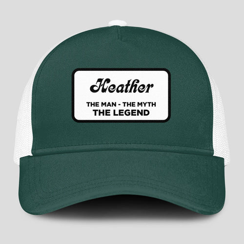 The Man The Myth The Legend Green And White Mesh Cap HEATHER 13K1 C198PF