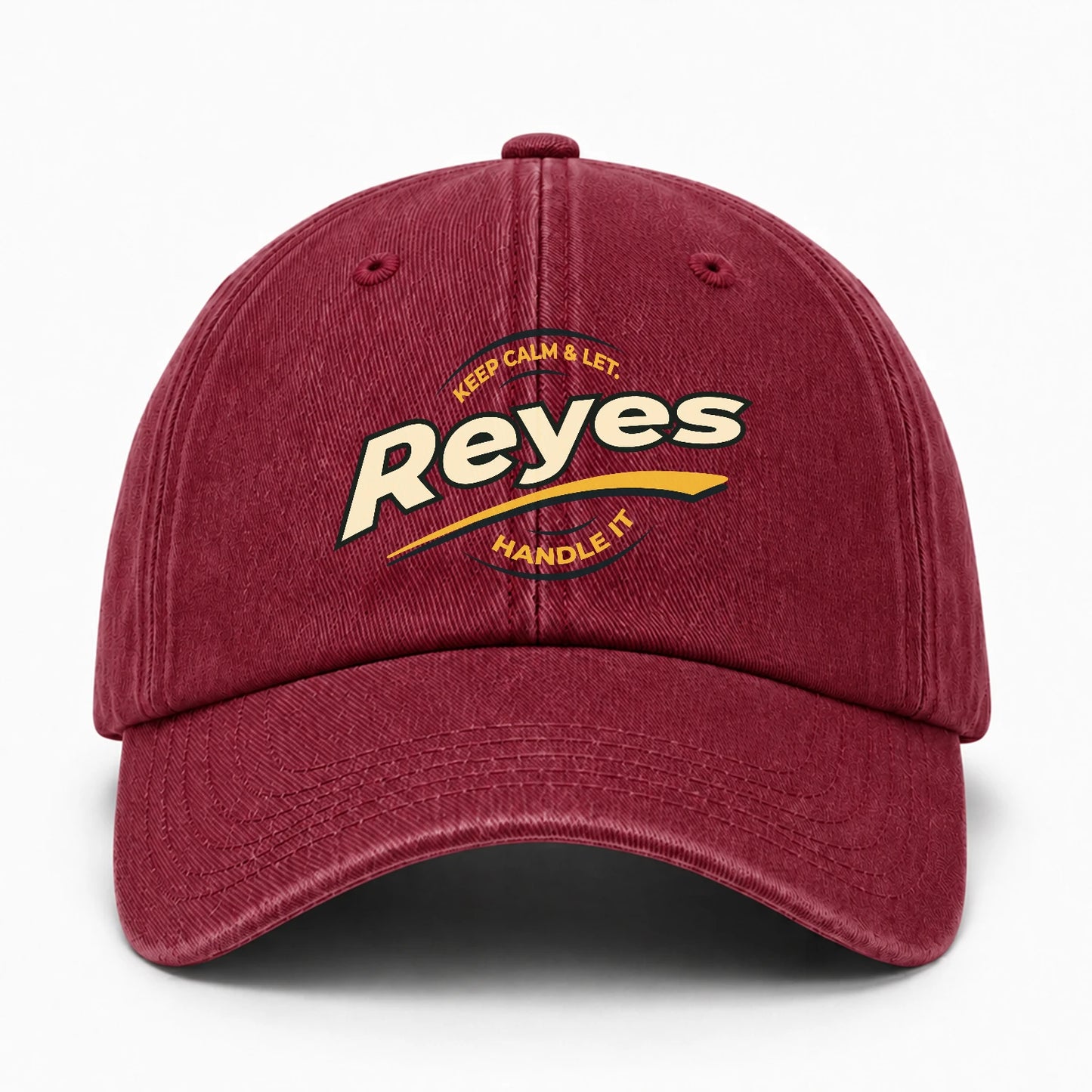Keep Calm & Let Your Name Handle It Burgundy Washed Cap REYES 13K1 C105PF