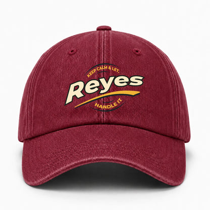 Keep Calm & Let Your Name Handle It Burgundy Washed Cap REYES 13K1 C105PF