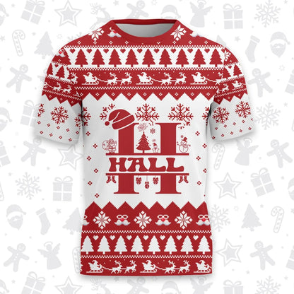 HALL Personalized Christmas T-Shirt Pajama Set - Holiday Gift Outfit 13K1-CR2