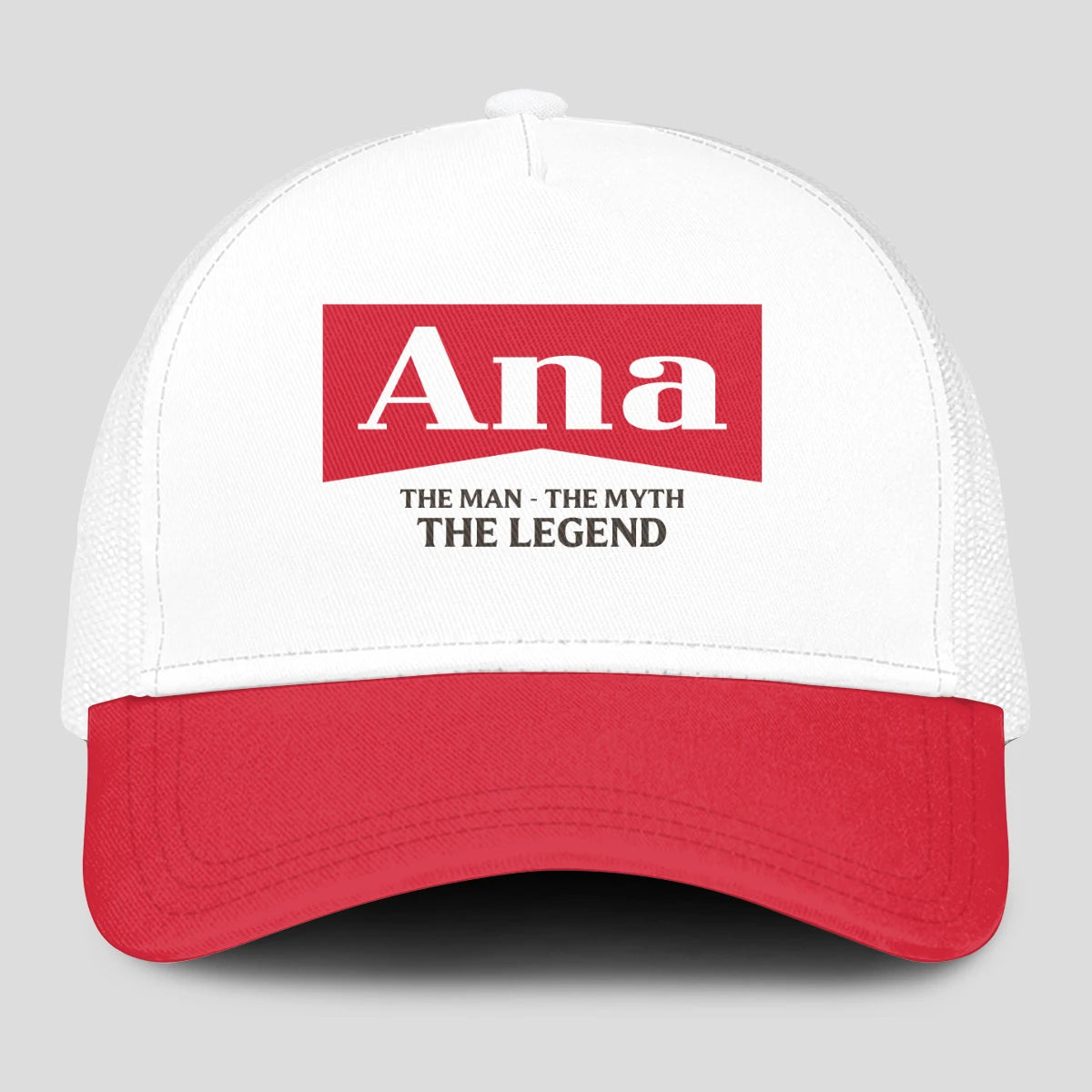 The Man The Myth The Legend Red And White Mesh Cap ANA 13K1 C197PF