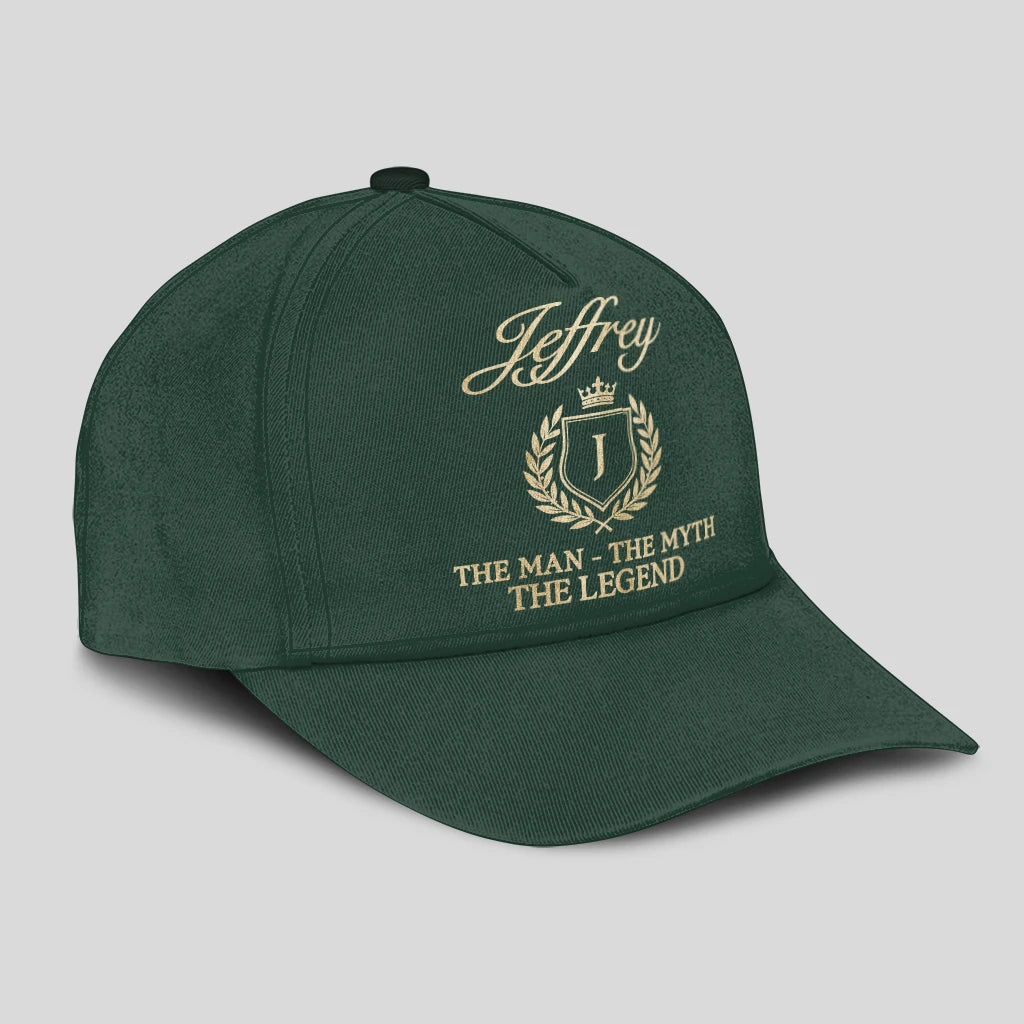 The Man The Myth The Legend Crest Forest Green Cap JEFFREY 13K1 C159PF