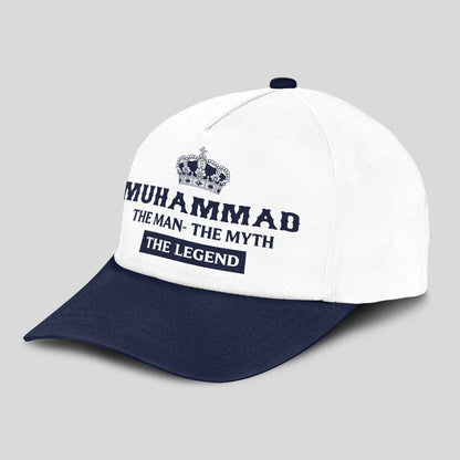 The Man The Myth The Legend King Crown Blue And White Cap MUHAMMAD 13K1 C147PF
