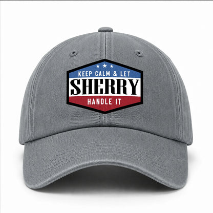 Keep Calm & Let Your Name Handle It Washed Cap SHERRY 13K1 C87PF