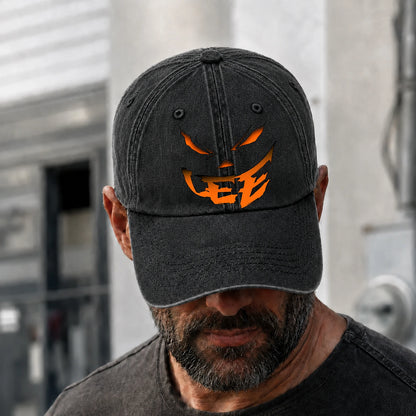 Stay Hungry Pumpkin Chasing Ghosts Funny Washed Cap LEE 13K1 C101PF