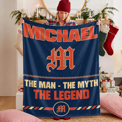 The Man The Myth The Legend Retro Fleece Blanket MICHAEL 13K1 BK53