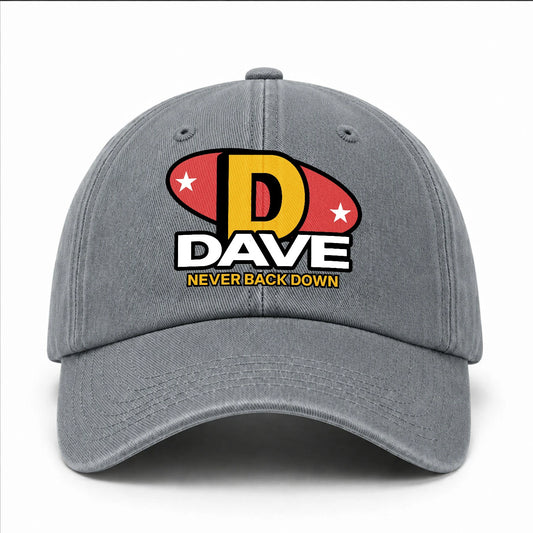 Never Back Down With Your Name And Initial Letter Washed Cap DAVE 13K1 C82PF