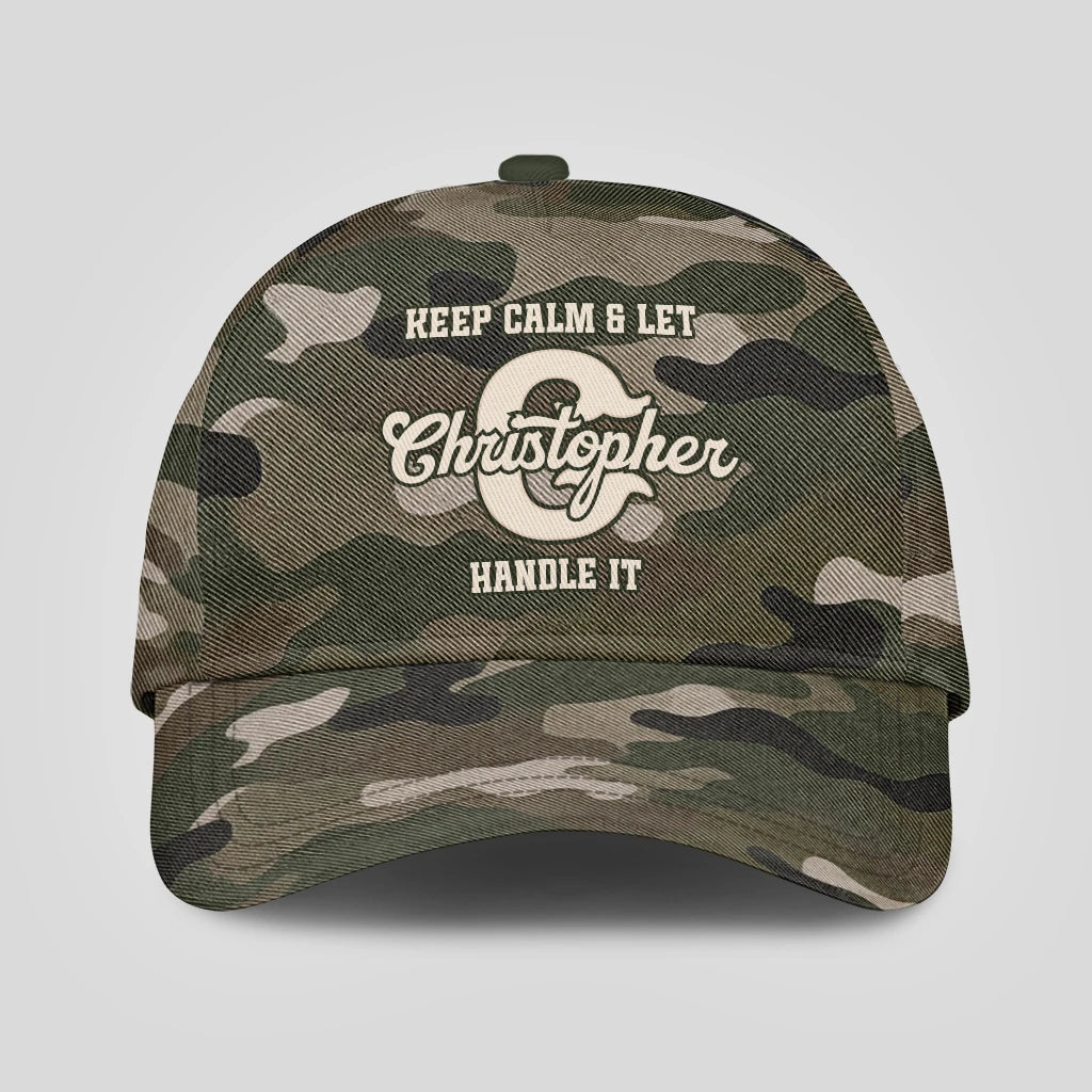 Keep Calm & Let Your Name Handle It Camo Cap CHRISTOPHER 13K1 C174PF