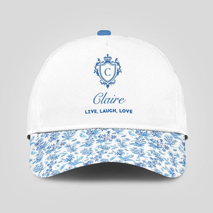 Live Laugh Love Flowers Pattern Cap CLAIRE 13K1 C109PF