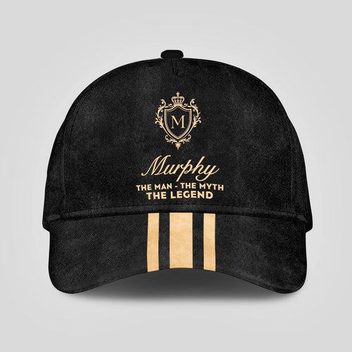 The Man The Myth The Legend Golden Stripes Black Cap MURPHY 13K1 C136PF