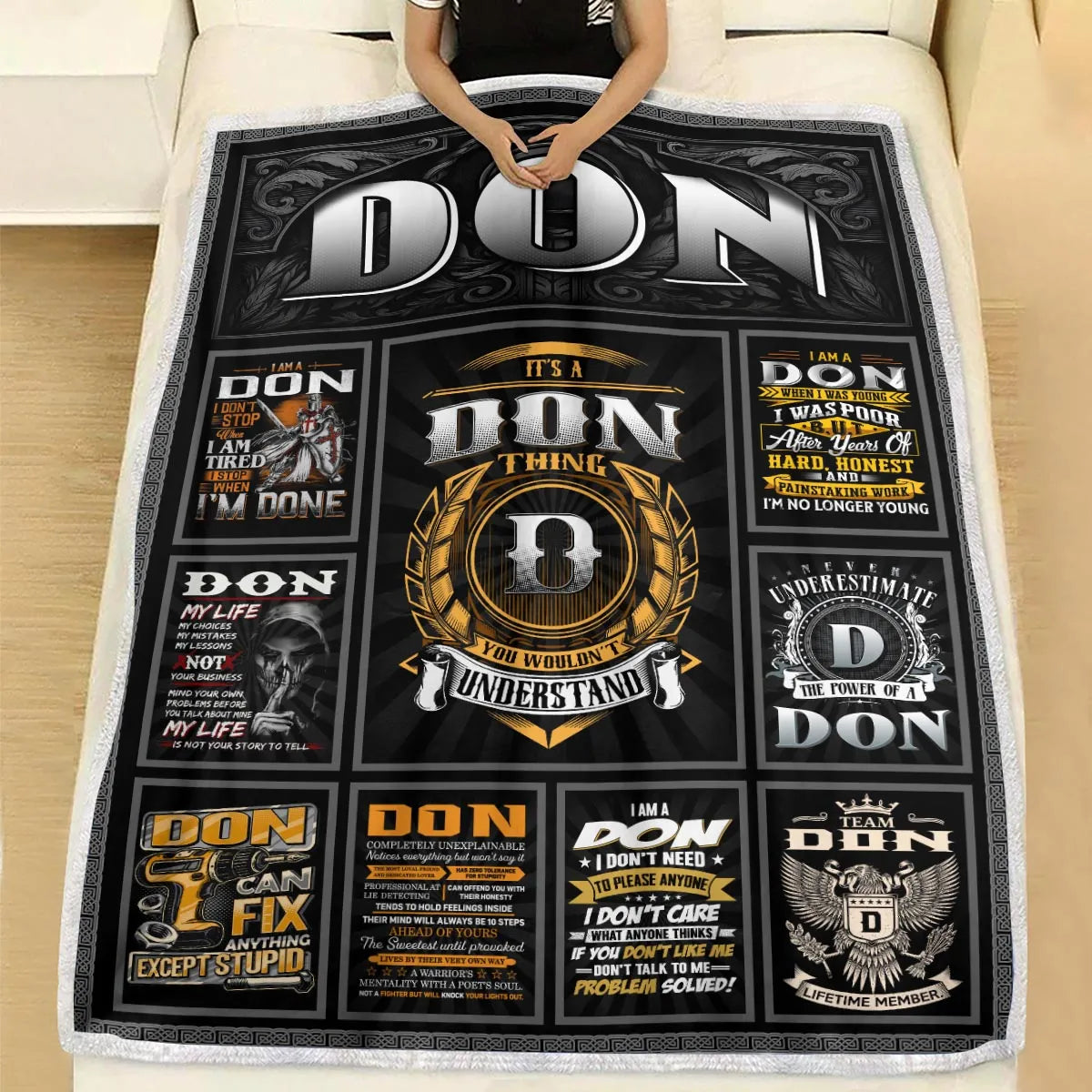 DON Personalized Blanket | Custom Name Cozy Throw Gift 13K1-BK2