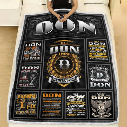 DON Personalized Blanket | Custom Name Cozy Throw Gift 13K1-BK2
