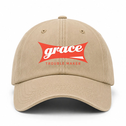 Trouble Maker Red Logo Washed Cap GRACE 13K1 C78PF