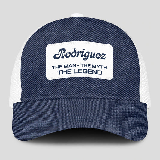 The Man The Myth The Legend Blue Denim Mesh Cap RODRIGUEZ 13K1 C194PF