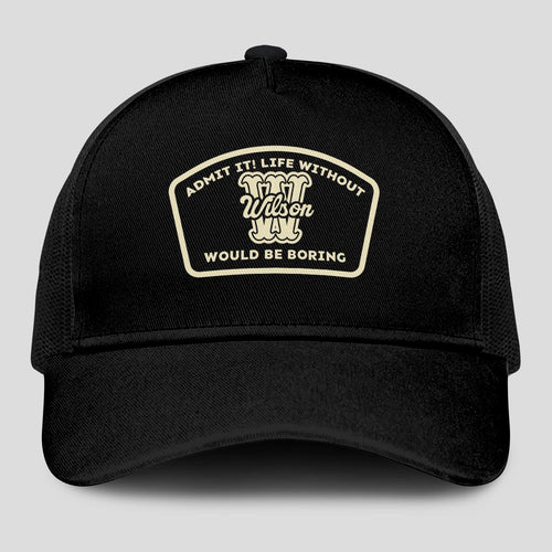 Admit It Life Without Your Name Would Be Boring Black Mesh Cap WILSON 13K1 C214PF
