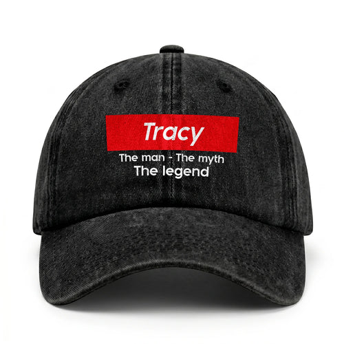 Your Name The Man The Myth The Legend Red Logo Washed Cap TRACY 13K1 C130PF