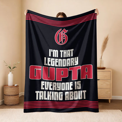 I'm That Legendary Name Dark Red Fleece Blanket GUPTA 13K1 BK48