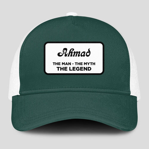 The Man The Myth The Legend Green And White Mesh Cap AHMAD 13K1 C198PF