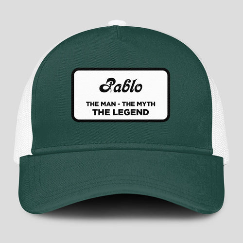 The Man The Myth The Legend Green And White Mesh Cap PABLO 13K1 C198PF