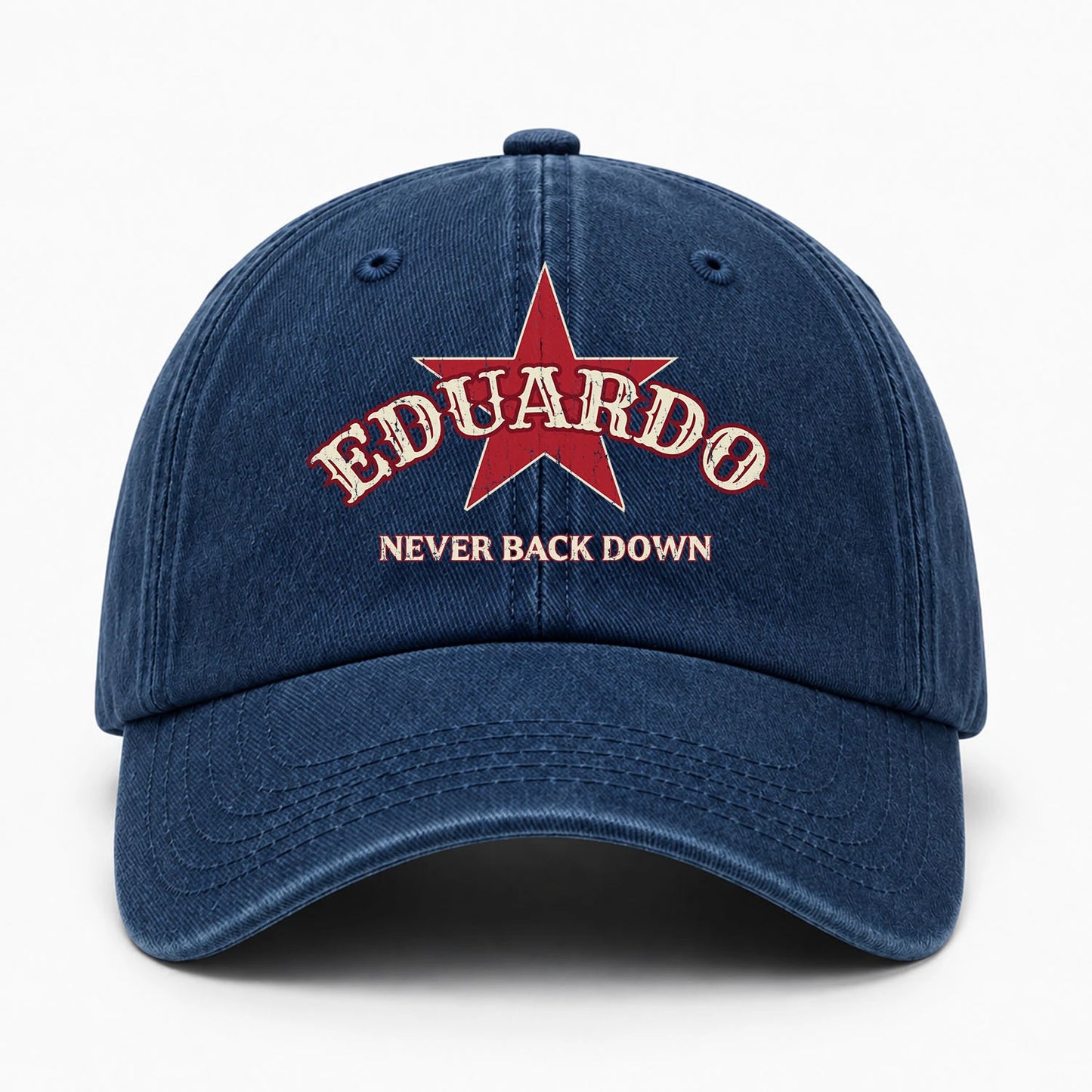 Never Back Down Western Blue Denim Cap EDUARDO 13K1 C61PF