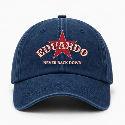 Never Back Down Western Blue Denim Cap EDUARDO 13K1 C61PF