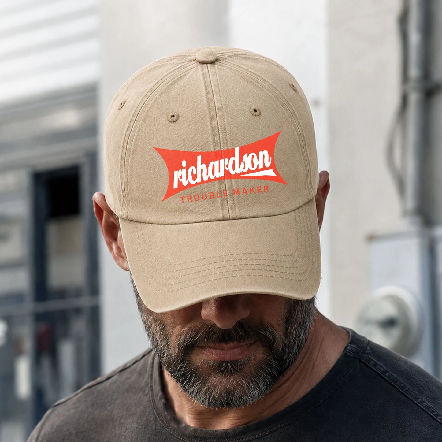 Trouble Maker Red Logo Washed Cap RICHARDSON 13K1 C78PF