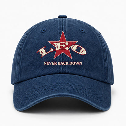 Never Back Down Western Blue Denim Cap LEO 13K1 C61PF
