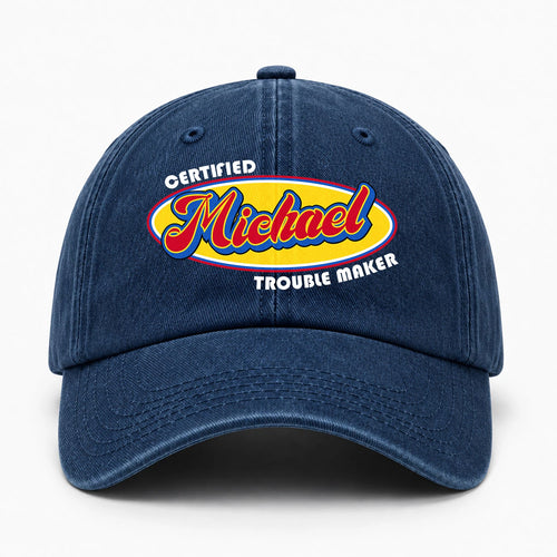 Certified Your Name Trouble Maker Washed Cap MICHAEL 13K1 C73PF