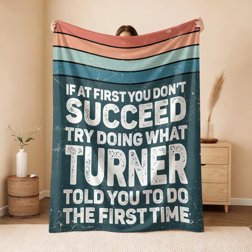 If At First You Don’t Succeed Retro Green Fleece Blanket TURNER 13K1 BK29