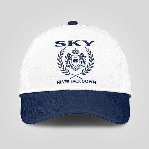 Never Back Down Blue And White Cap SKY 13K1 C59PF