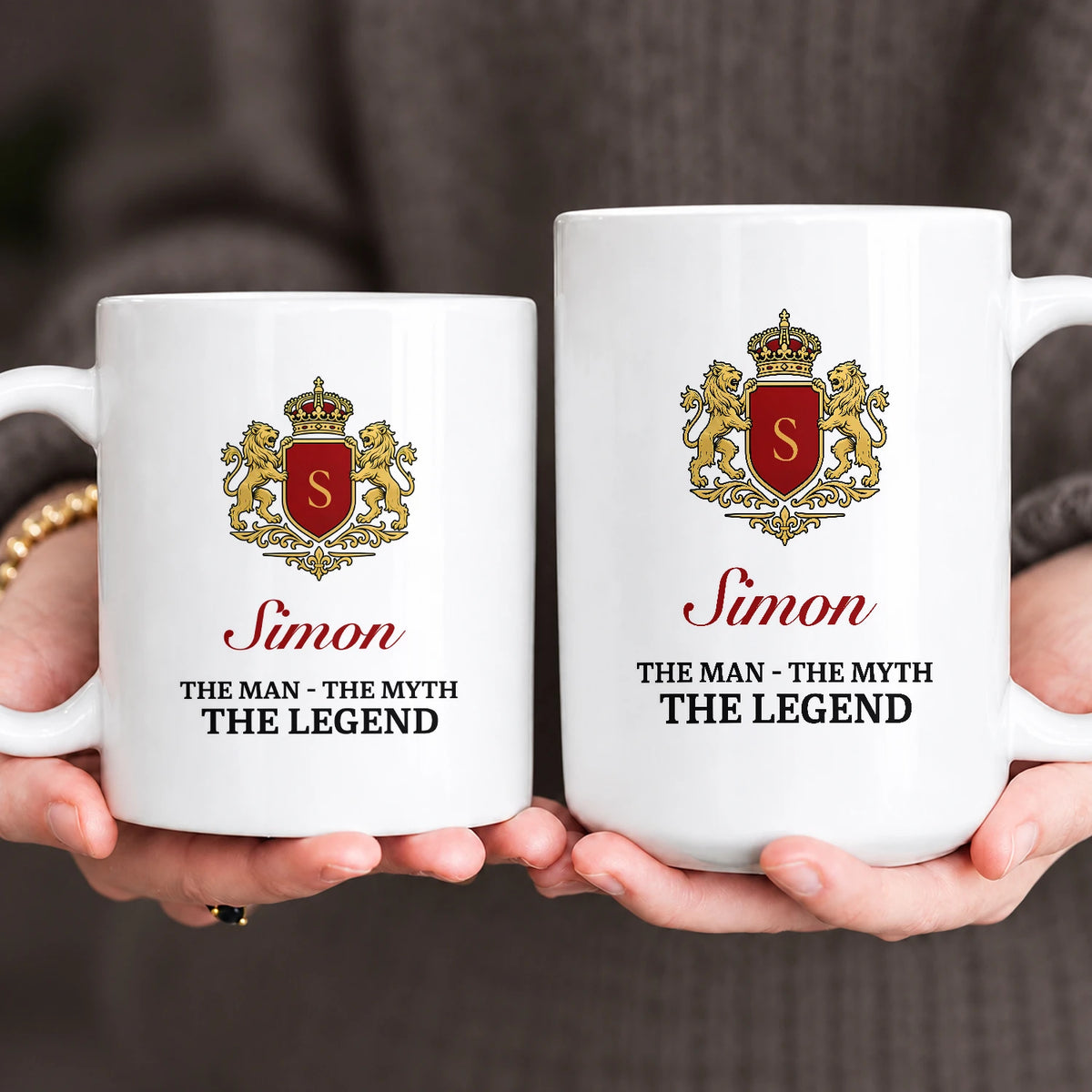 The Man The Myth The Legend Gold Royal Logo Mug SIMON 13K1 MG03