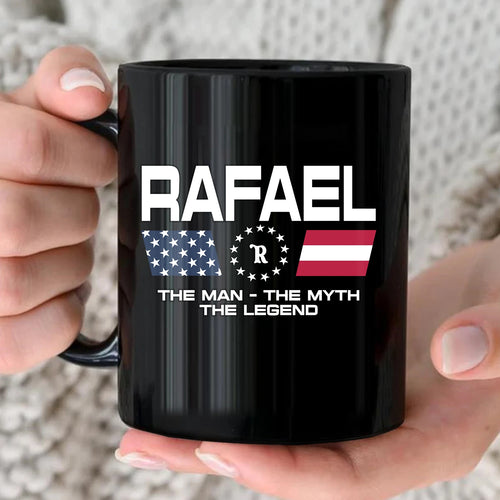 The Man The Myth The Legend Us Flag Mug RAFAEL 13K1 MG23