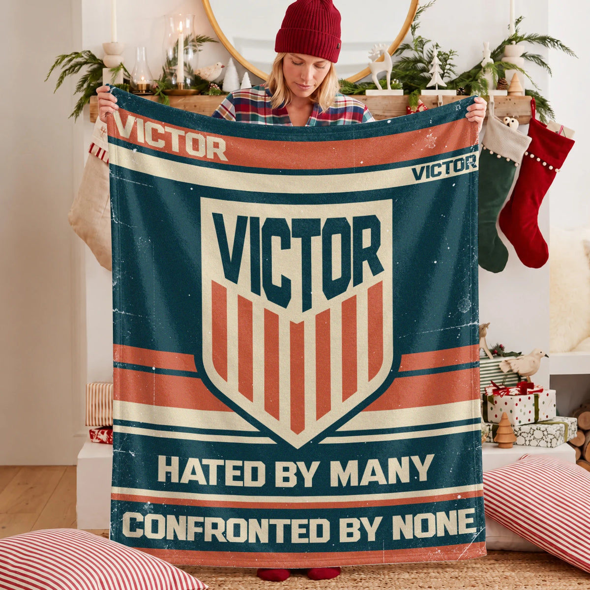 Hated By Many Confronted By None Retro Fleece Blanket VICTOR 13K1 BK58