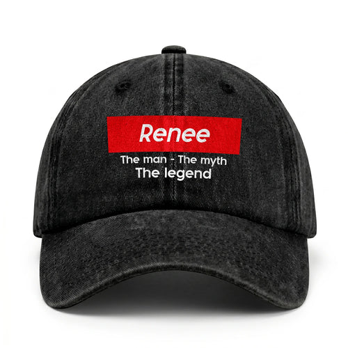Your Name The Man The Myth The Legend Red Logo Washed Cap RENEE 13K1 C130PF