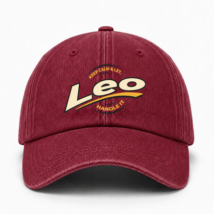Keep Calm & Let Your Name Handle It Burgundy Washed Cap LEO 13K1 C105PF