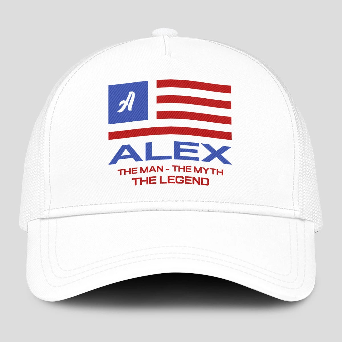 The Man The Myth The Legend America Flag Mesh Cap ALEX 13K1 C193PF