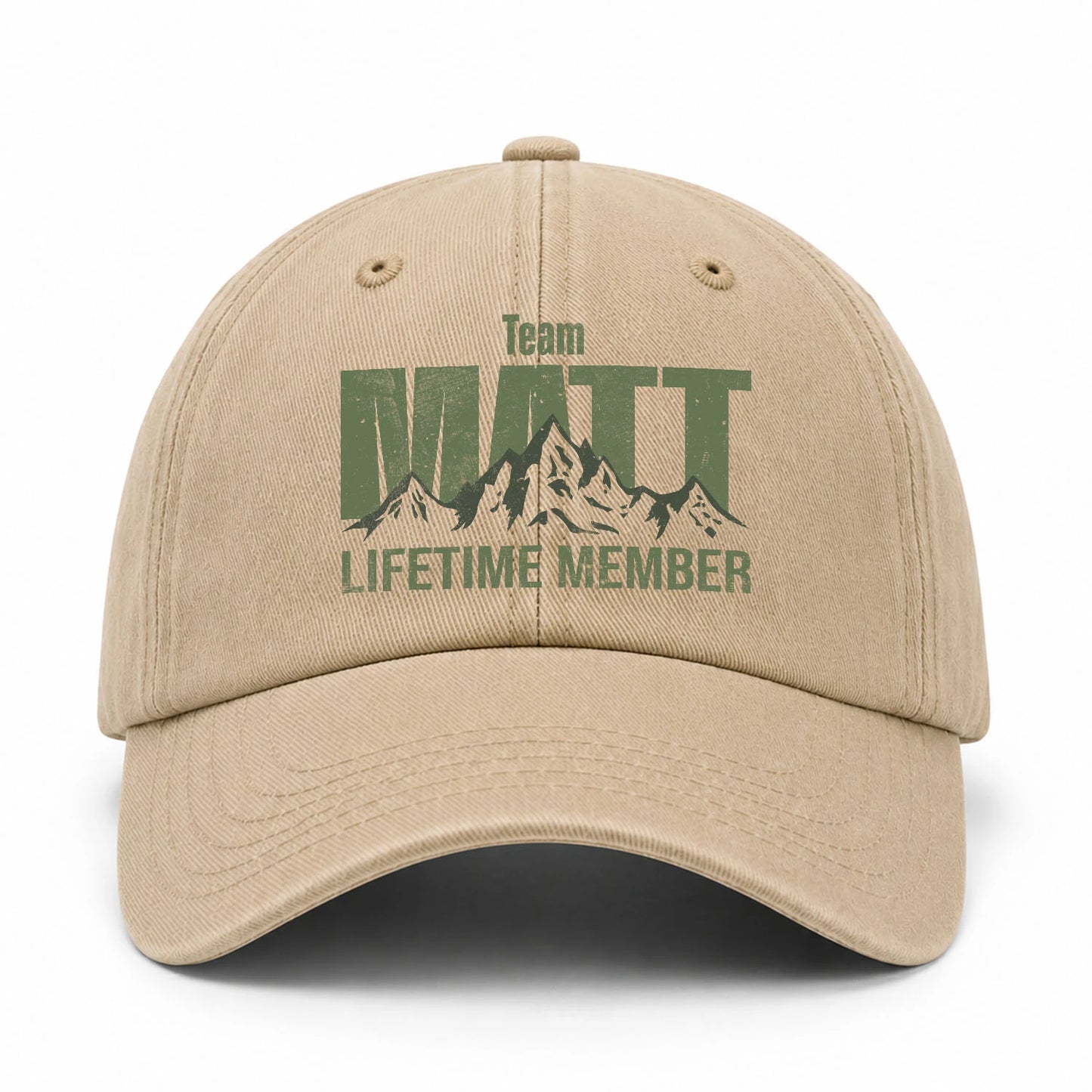 Team Your Name Lifetime Member Mountain Cap MATT 13K1 C58PF