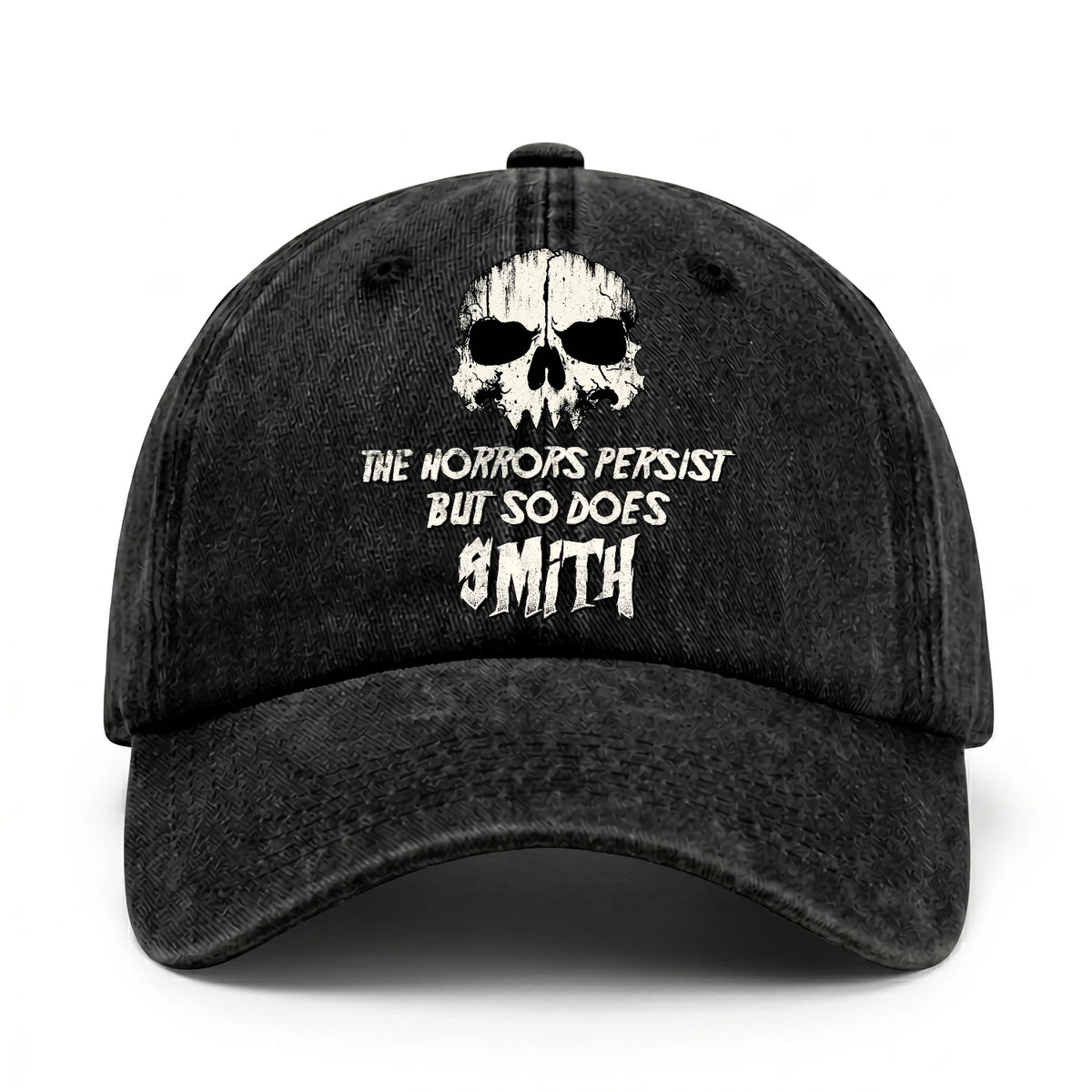 The Horrors Persist But So Does Your Name Cool Skull Washed Cap SMITH 13K1 C134PF