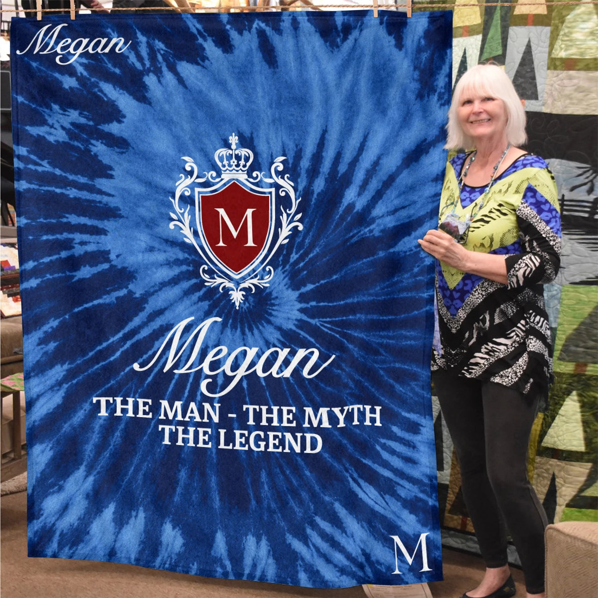 The Man The Myth The Legend Blue Waves Fleece Blanket MEGAN 13K1 BK11