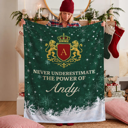 Never Underestimate Your Name Old Money Christmas Fleece Blanket ANDY 13K1 BK26
