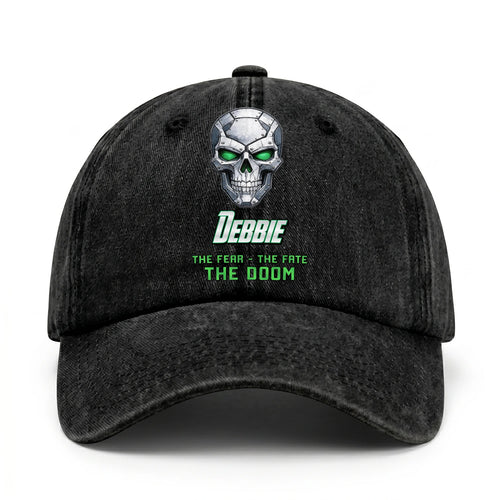 The Fear The Fate The Doom Skull Washed Cap DEBBIE 13K1 C99PF