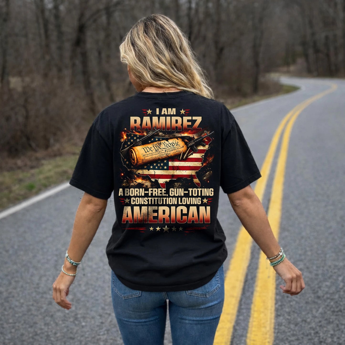 RAMIREZ 13K1-525 Personalized " ... A Born-Free, Gun-Toting Constitution Loving American"