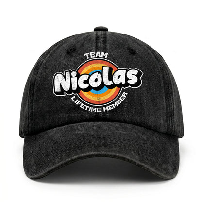 Team Your Name Lifetime Member Logo Cap NICOLAS 13K1 C66PF