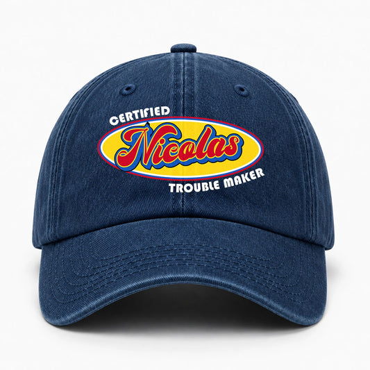 Certified Your Name Trouble Maker Washed Cap NICOLAS 13K1 C73PF
